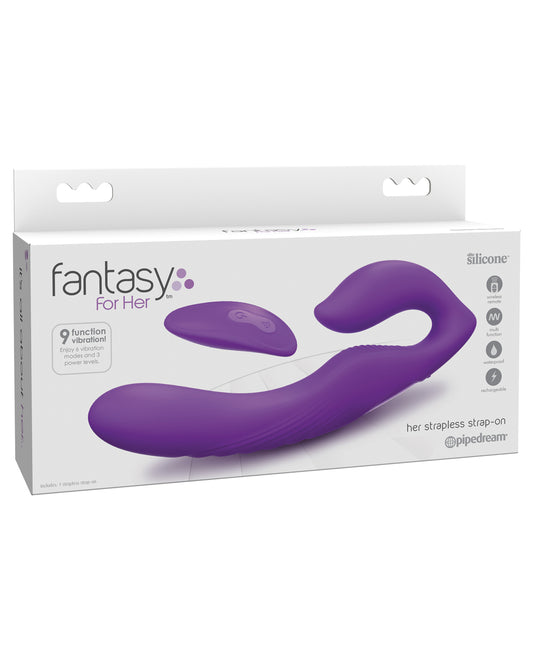 Fantasy For Her strap on dual vibrating silicone strapless with remote control for partner play and intimate connection