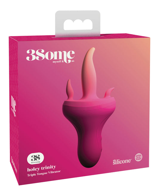Threesome Vibrator with Three-Way Pleasure Tongues and Vibrating Design for Targeted Multi-Function Stimulation