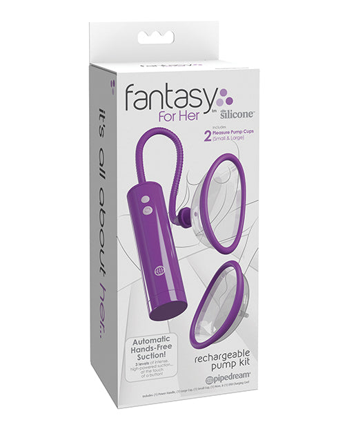 Fantasy For Her Stimulator Rechargeable Pleasure Pump Kit Dual Domes Adjustable Suction for Enhanced Sensitivity