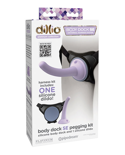 Dillio Strap On Universal Harness Platinum Silicone Pegging Kit with Docking Plate for Versatile Intimate Play