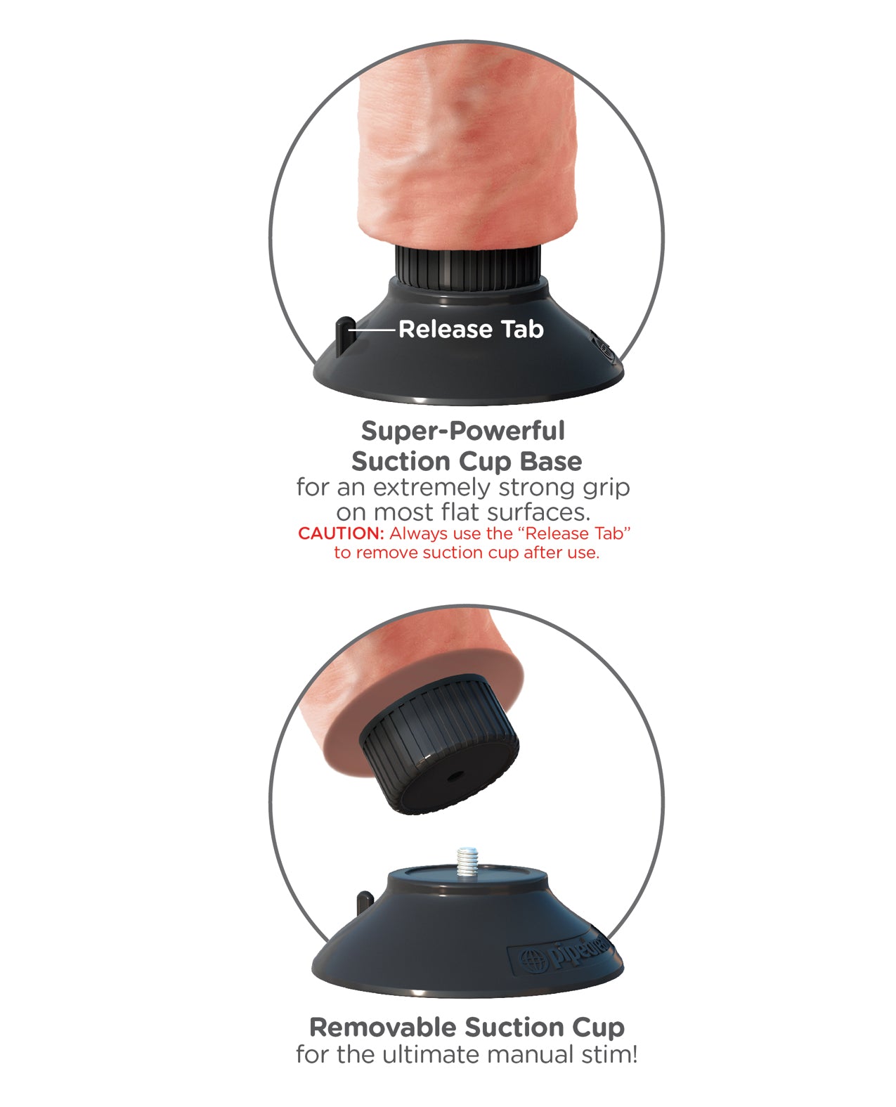 King Cock 8-Inch Vibrating Dildo with Flexible Spine and Suction Cup