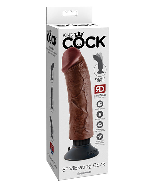 King Cock Realistic Vibrating Dong Posable Spine Multi-Speed Suction Cup for Intense Solo and Couple Play