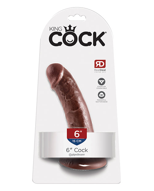 King Cock Dildo Realistic Brown Detailed Texture Suction Cup Base for Versatile Pleasure