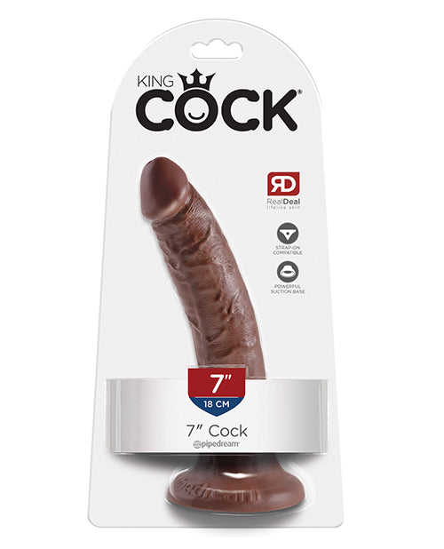 King Cock Dildo Brown Realistic Detailing Strong Suction Cup for Hands-Free Pleasure