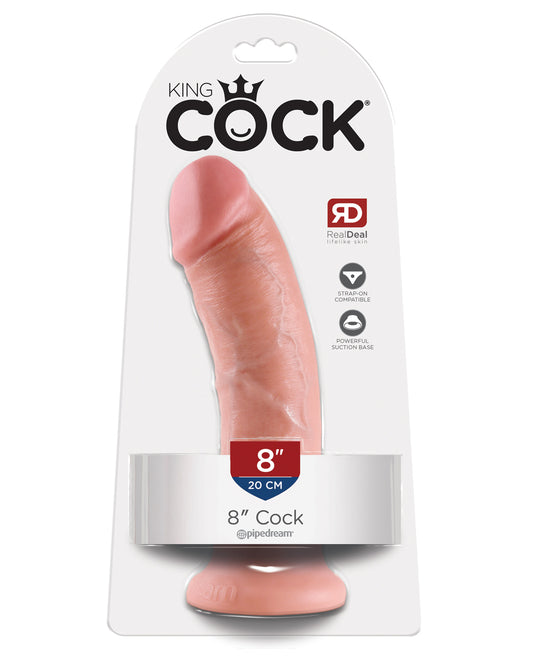 King Cock Dildo Realistic 8-Inch Suction Cup Base Handcrafted Details for Authentic Pleasure