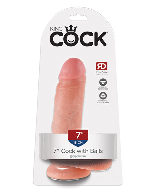 King Cock Dildo Realistic 7-Inch with Suction Cup and Balls for Authentic Pleasure