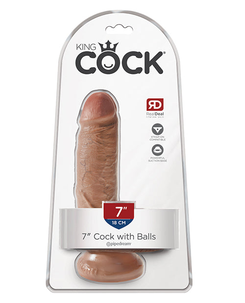 King Cock Dildo Realistic Veined Shaft Suction Cup Base for Lifelike Pleasure