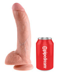 Realistic 9-Inch Dildo with Balls and Suction Cup - Flesh