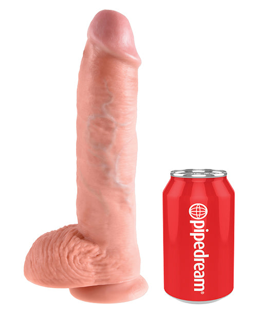 King Cock 10 Inch Realistic Dildo with Balls – Flesh Tone