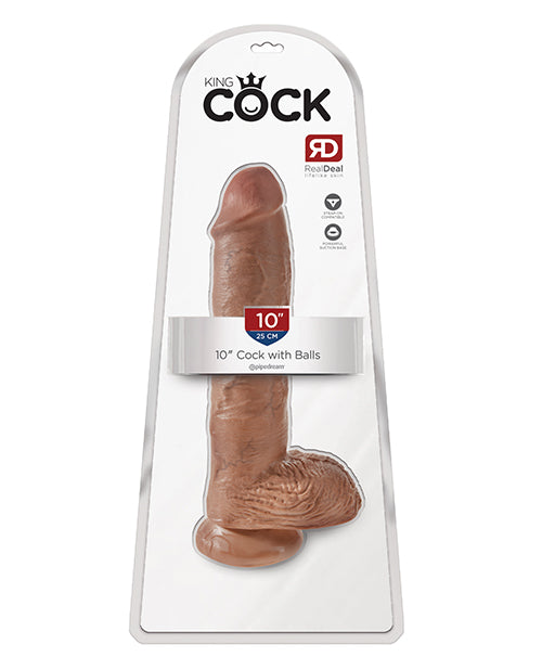King Cock Dildo Realistic 10-Inch Lifelike Dildo with Balls and Suction Cup for Hands-Free Experience