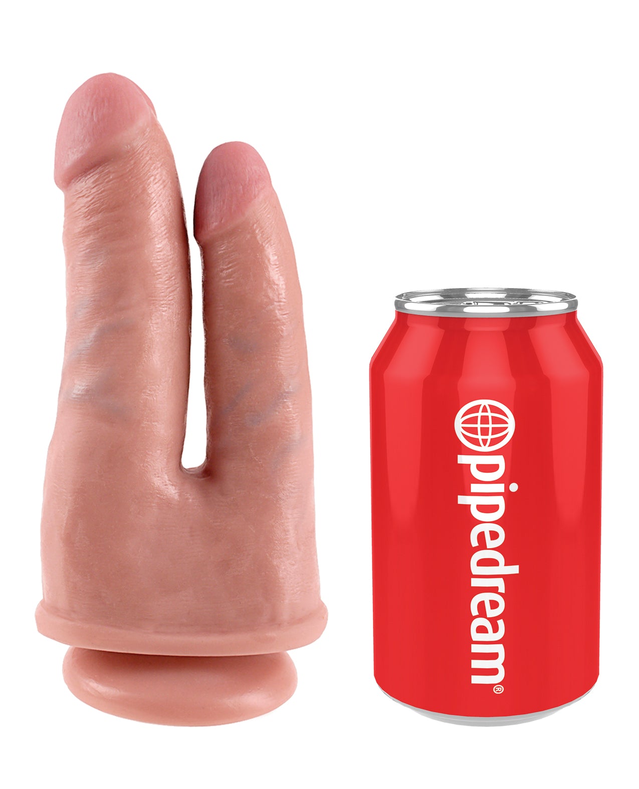 Realistic King Cock Flesh Double Penetrator Dildo with Suction Cup