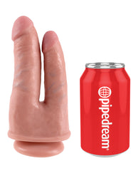 Realistic King Cock Flesh Double Penetrator Dildo with Suction Cup