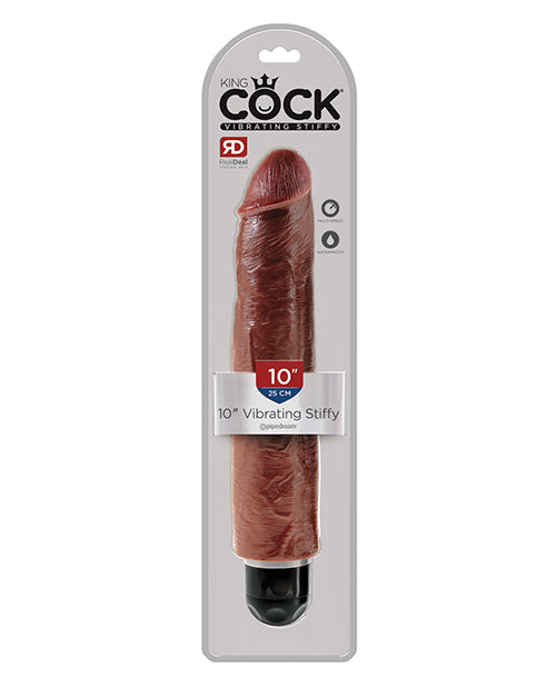 King Cock Vibrators Realistic Brown Vibrating Stiffy with Multispeed Settings for Lifelike Pleasure