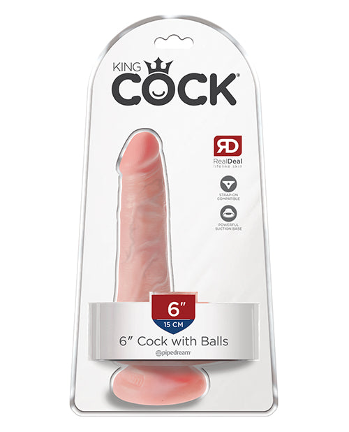 King Cock realistic dildo with balls, strong suction cup base, lifelike texture for versatile pleasure