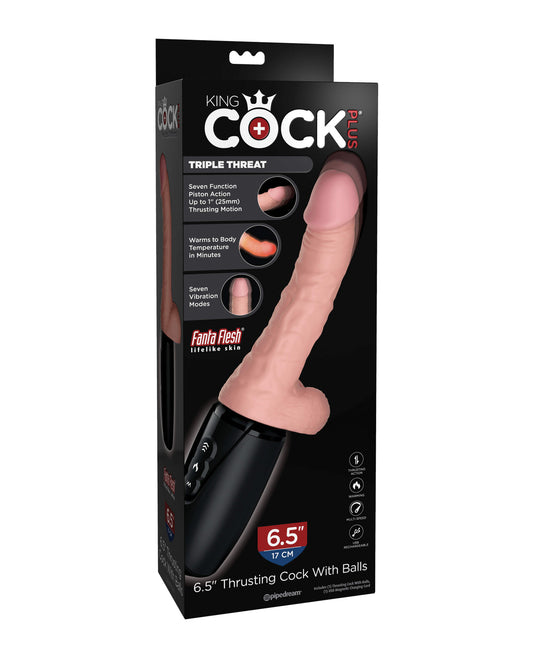 King Cock Vibrator 6.5 Inch Thrusting Function Warming Technology for Realistic Stimulation