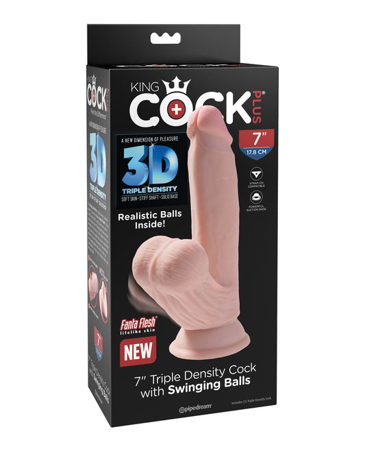 King Cock Dildo Triple Density Fanta Flesh with Swinging Balls for Lifelike Sensation and Realistic Play