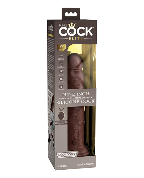 King Cock Elite Vibrating Silicone Dildo Dual Density with Suction Cup for Realistic Pleasure