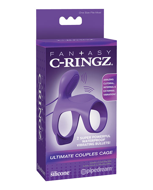 Fantasy C-Ringz Penis Enhancement Ring Dual Vibrating Bullets Silicone for Couples Shared Stimulation