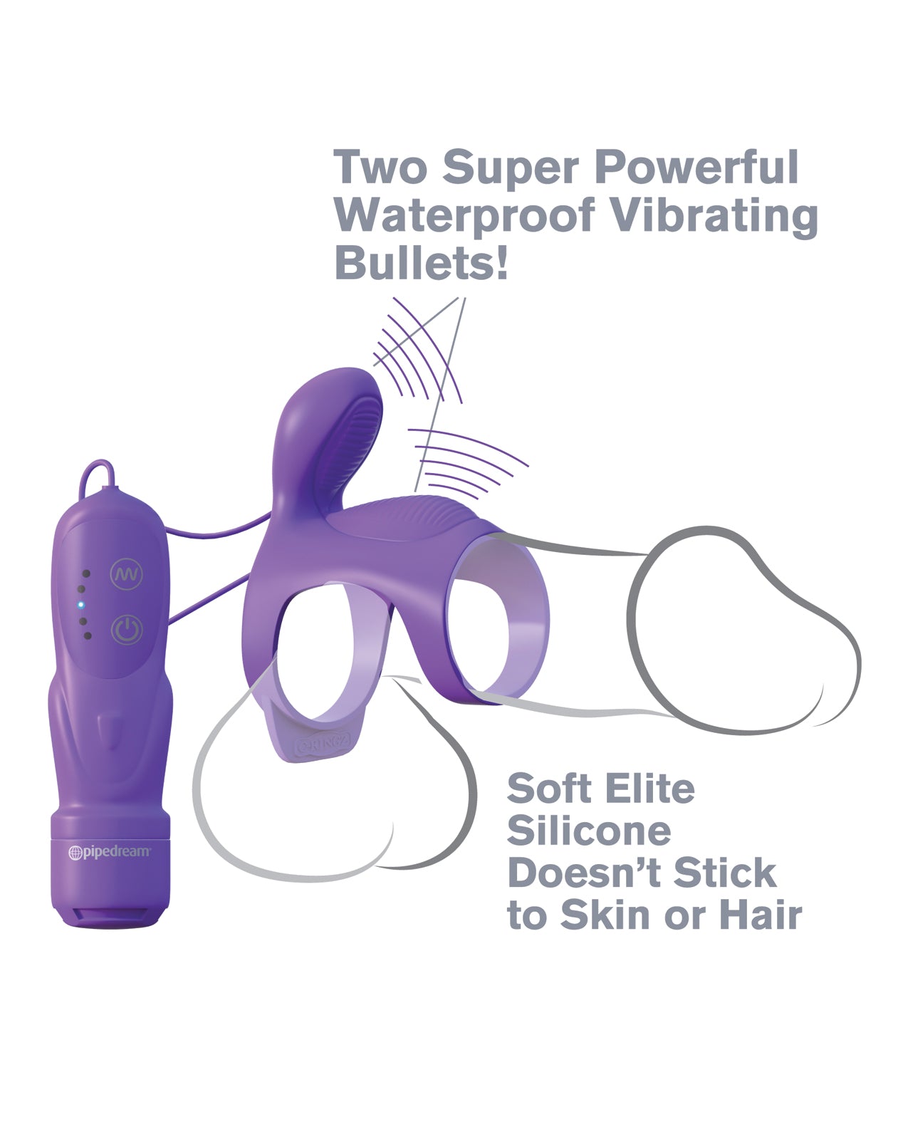 Ultimate Couples Cage Vibrating Penis Enhancement Ring with Dual Bullets