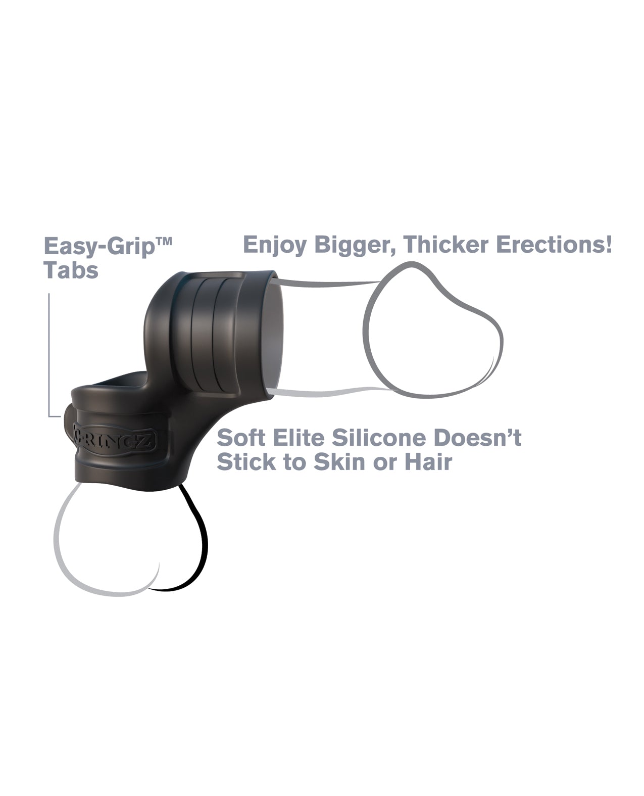 Fantasy C-Ringz Black Silicone Cock Ring & Ball Stretcher for Stamina and Support