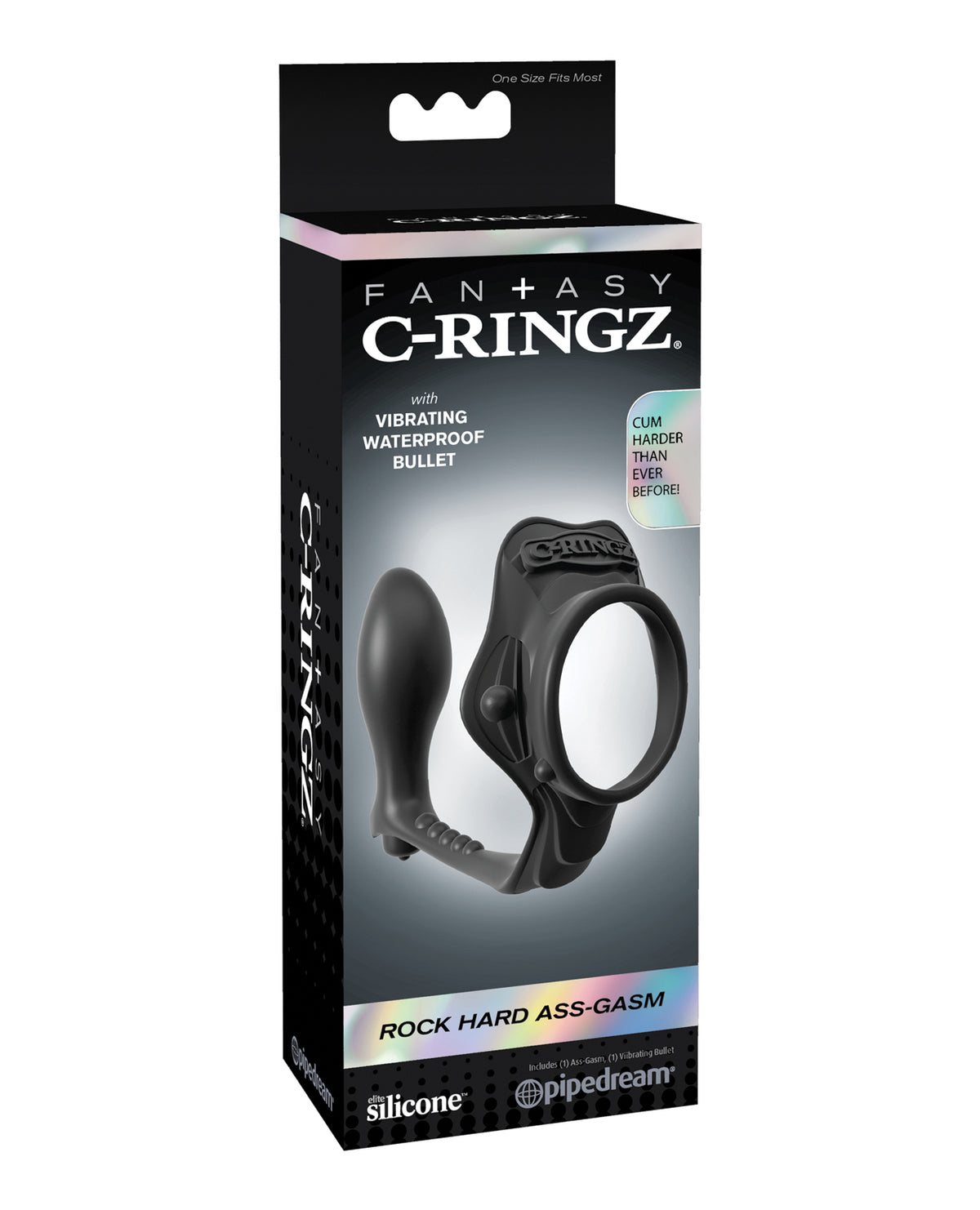 Fantasy C-Ringz Rock Hard Ass-Gasm Vibrating Ring - Black