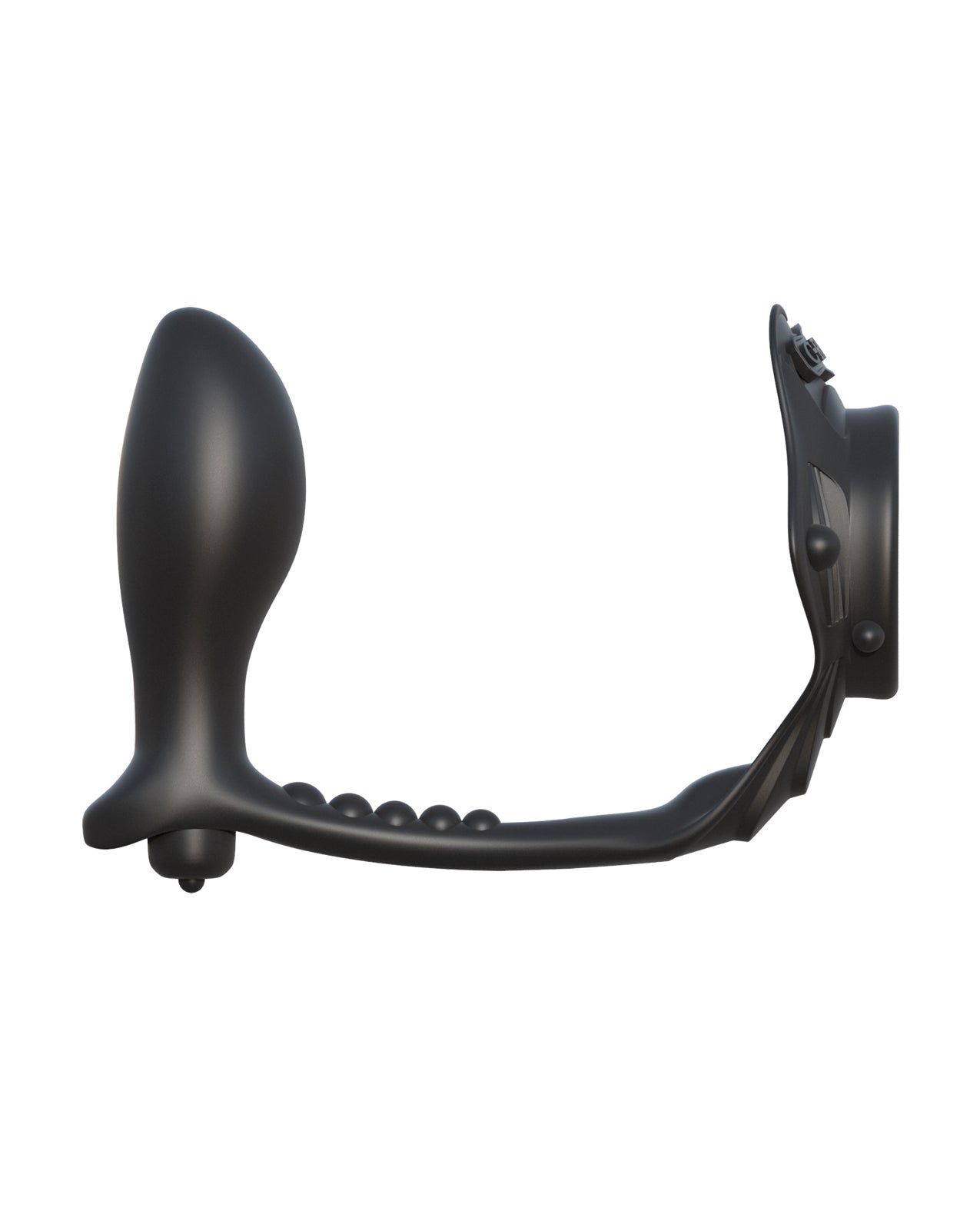 Rock Hard Ass-Gasm Silicone Dual Cock Ring with Prostate Plug