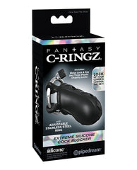 Fantasy C-Ringz Chastity Cage Adjustable Stainless Steel Ring Breathable Silicone Design for Secure BDSM Restraint Play