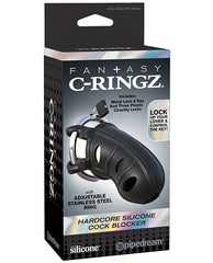 Fantasy C-Ringz Chastity Device Silicone Cock Blocker Stainless Steel Ring for Secure Male Restraint