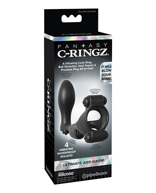 Fantasy C-Ringz Penis Enhancement Quadruple Vibrating Silicone Cock Ring and Prostate Plug for Couples’ Stimulation