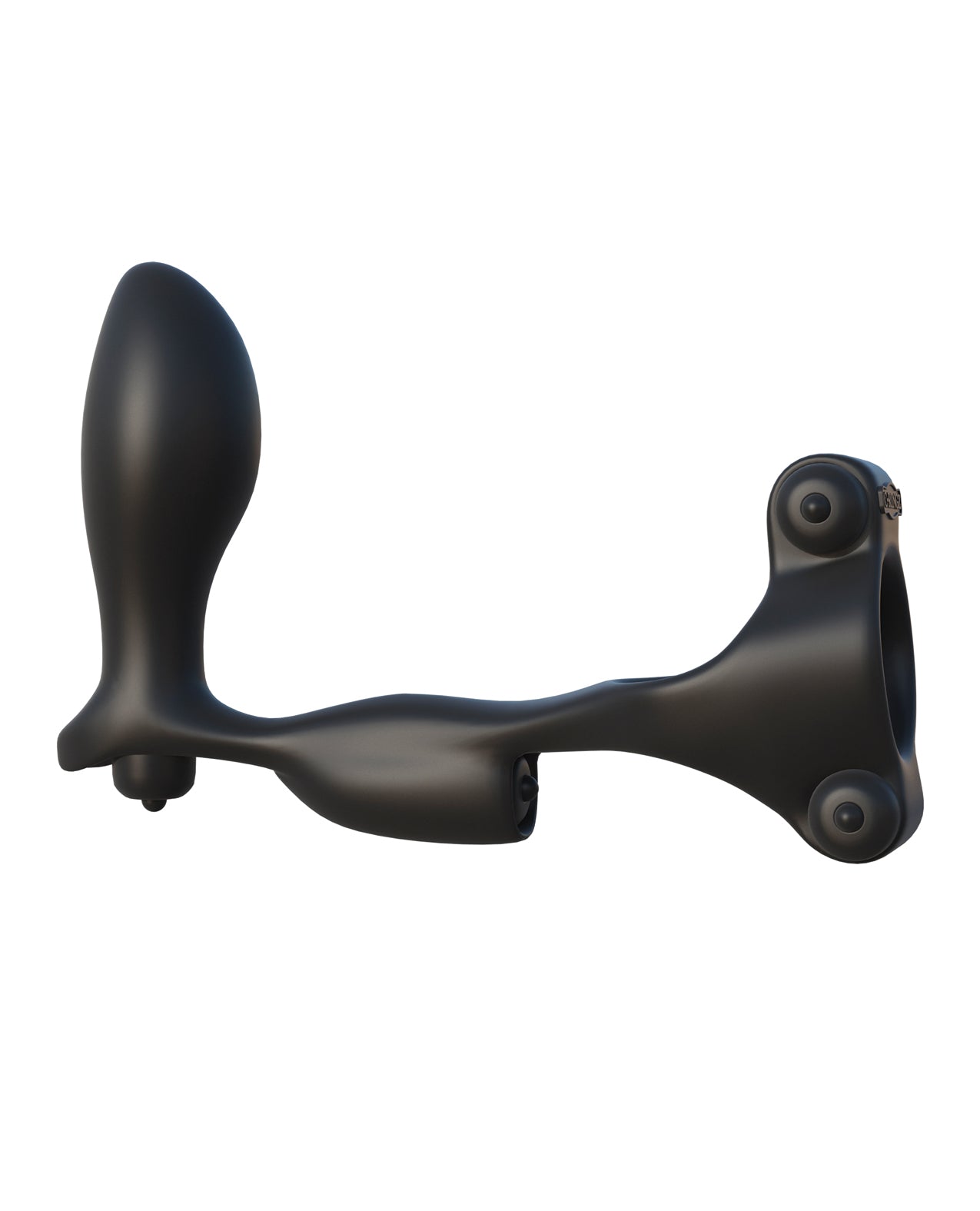 Quadruple Vibrating Silicone Cock Ring with Prostate Plug and Clitoral Stimulator