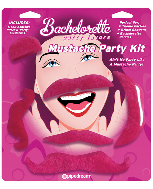 Bachelorette Party Favors Mustache Party Kit with Self-Adhesive Peel-N-Party Mustaches for Bridal Shower Fun