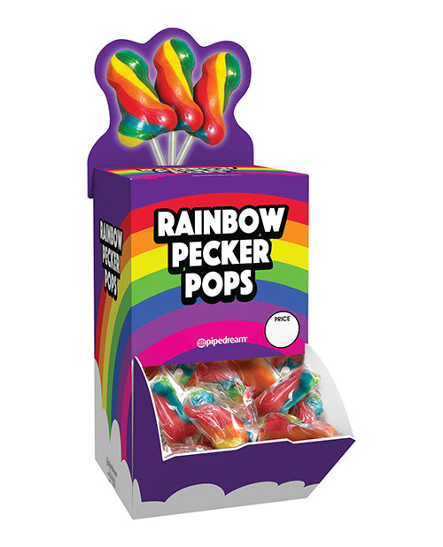 Pipedream Products Rainbow Pecker Pops Colorful Pecker-Shaped Lollipops with Tutti-Frutti Flavor for Party Favors