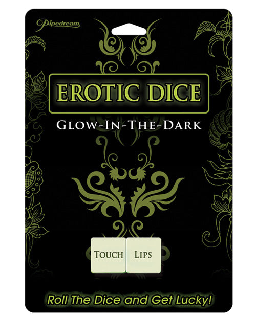 Pipedream Products Glow in the Dark Erotic Dice playful romantic game for couples with fun commands for romantic excitement