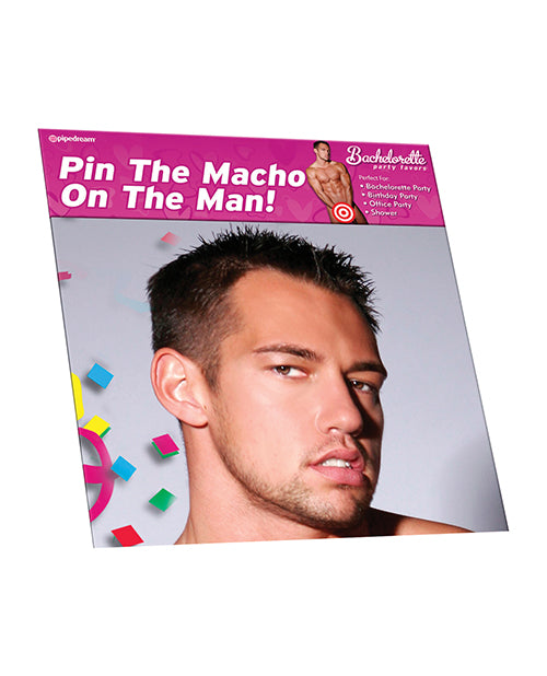 Bachelorette Party Favors Party Game Pin the Macho on the Man Humor Poster for Fun Group Activity