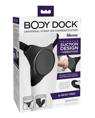 Body Dock Strap-On Harness System dual vibrating motors adjustable silicone plate for hands-free pleasure