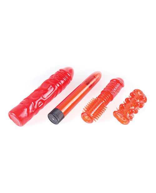 PDX Extreme Toyz Collection Adult Vibrator Kit with Sleeves and Accessories