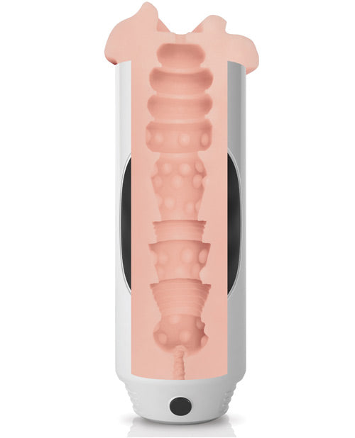 Mega Grip Squeezable Vibrating Masturbator Stroker with Fanta Flesh