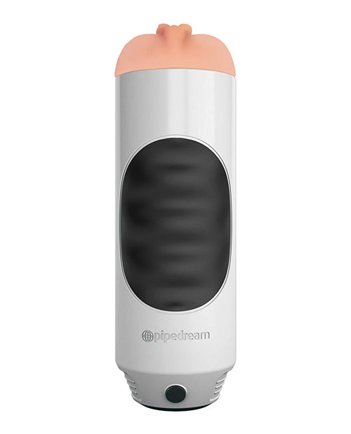 Mega Grip Squeezable Vibrating Masturbator Stroker with Fanta Flesh