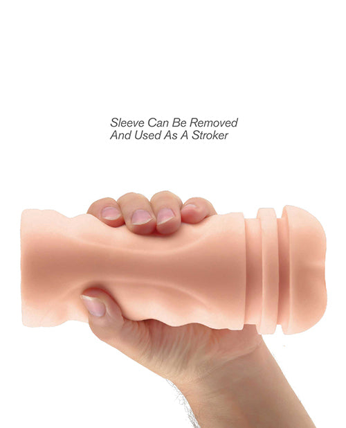 Mega Grip Squeezable Vibrating Masturbator Stroker with Fanta Flesh