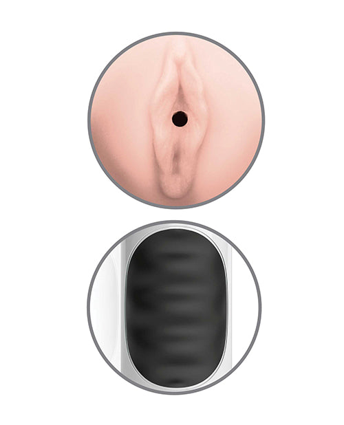Mega Grip Squeezable Vibrating Masturbator Stroker with Fanta Flesh