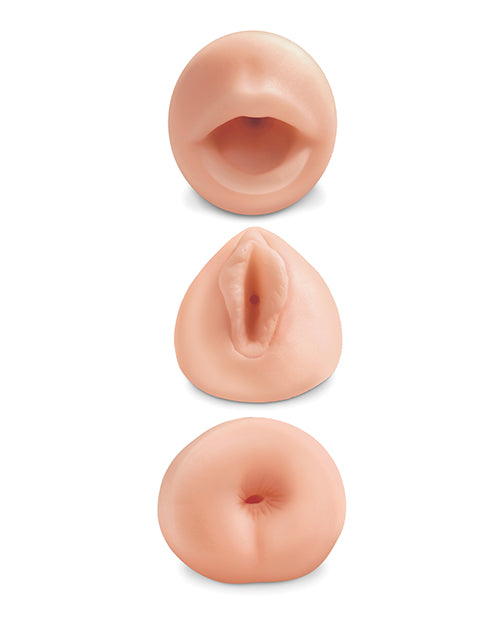 PDX Extreme All 3 Holes Masturbator Triple Stroker Set with Realistic Fanta Flesh