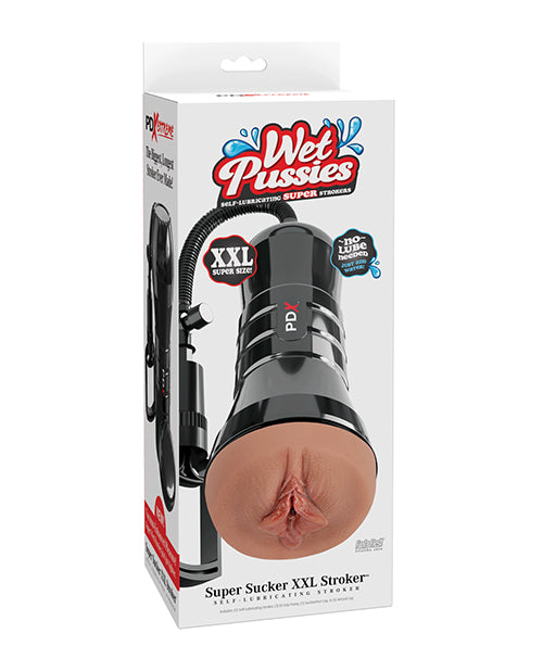 PDX Extreme Wet Pussies Super Sucker XXL Stroker in Brown