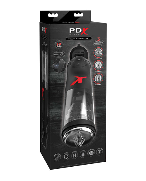 PDX Elite Masturbator Hands-Free Rotating Thrusting Action with Interchangeable Toppers for Intense Sensation