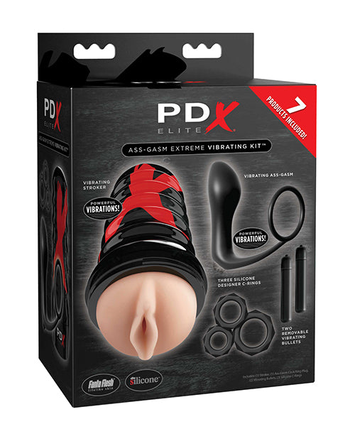 PDX Elite Dolls & Masturbators Air-Tight Stroker Vibrating Cock Ring for Intense Male Stimulation