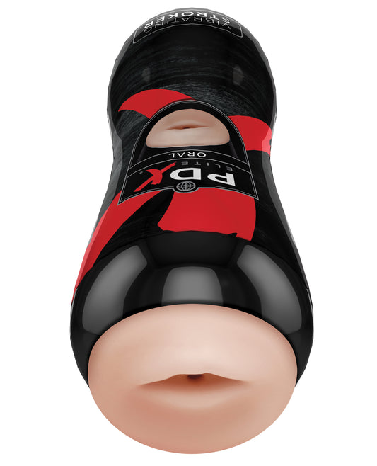 PDX Elite Vibrating Mouth Stroker with Realistic Oral Texture