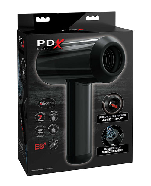PDX Elite Male Masturbator Double Open End Waterproof Design with Vibration for Aquatic Shower Stimulation