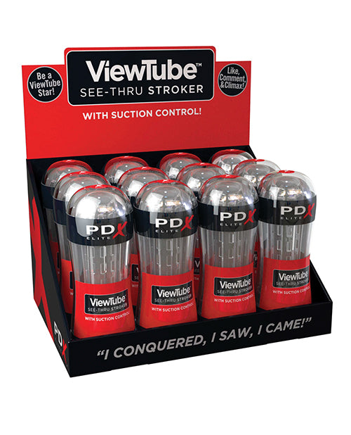 PDX Elite Male Stroker Transparent See-Thru Design Textured Interior for Visual Stimulation and Intense Pleasure