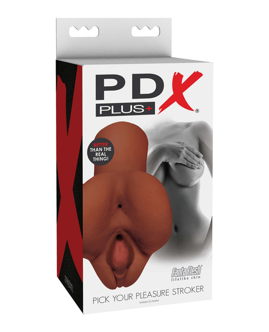PDX Plus Dolls & Masturbators Dual Entry Stroker with Realistic Texture for Lifelike Solo Pleasure