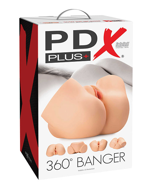 PDX Plus Dolls & Masturbators 360° Banger Masturbator with Fanta Flesh Skin for Realistic Sensation