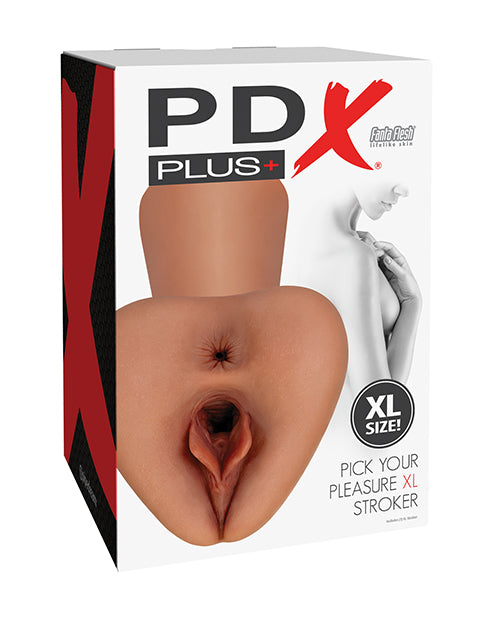 PDX Plus Male Masturbator Dual-Entry XL Stroker with Realistic Texture for Intense Solo Pleasure